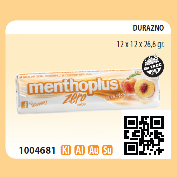 MENTHO PLUS ZERO DURAZNO                                                                            